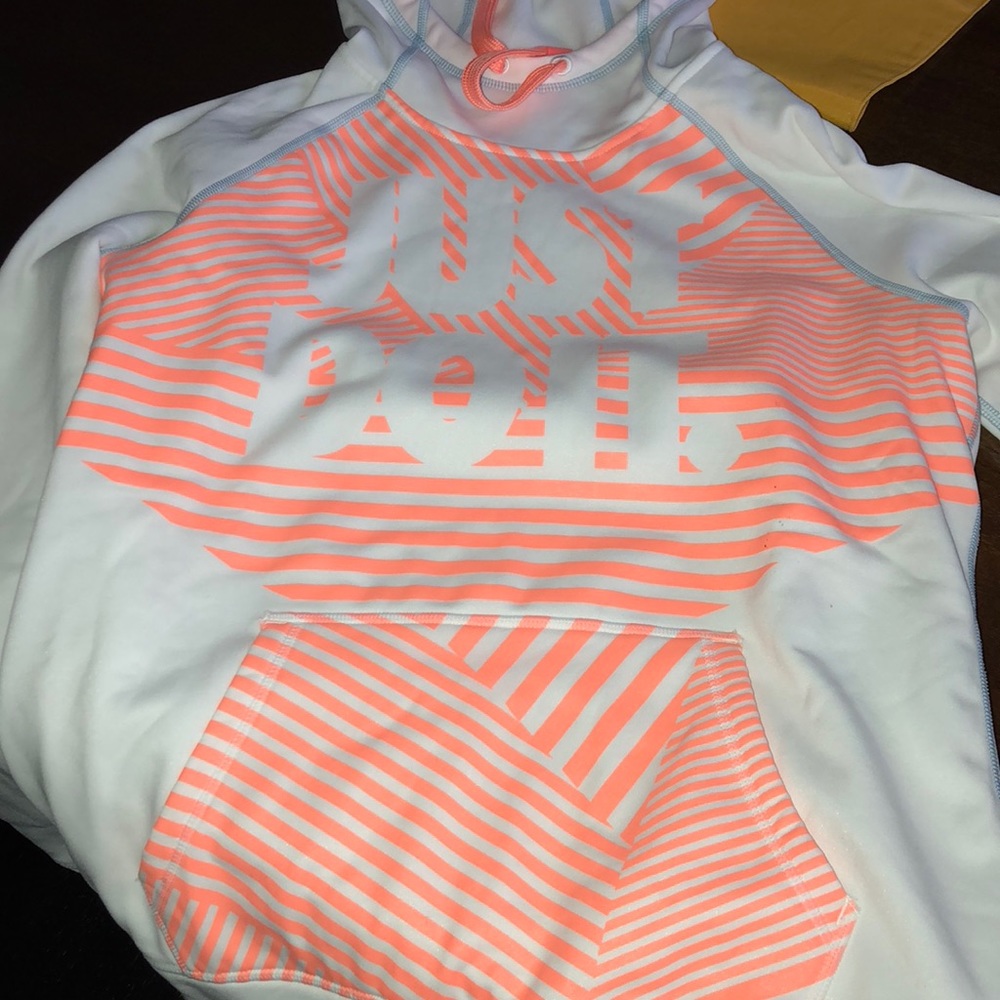 White and Orange Nike Hoodie!!